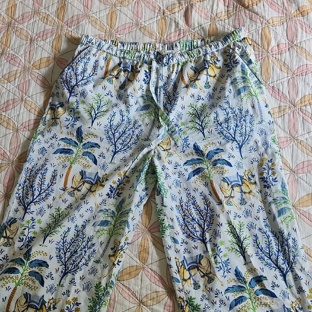 Printfresh Blue and Green Botanical Pajama Pants